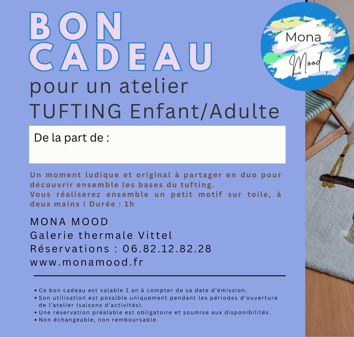Bon cadeau atelier adulte / enfant